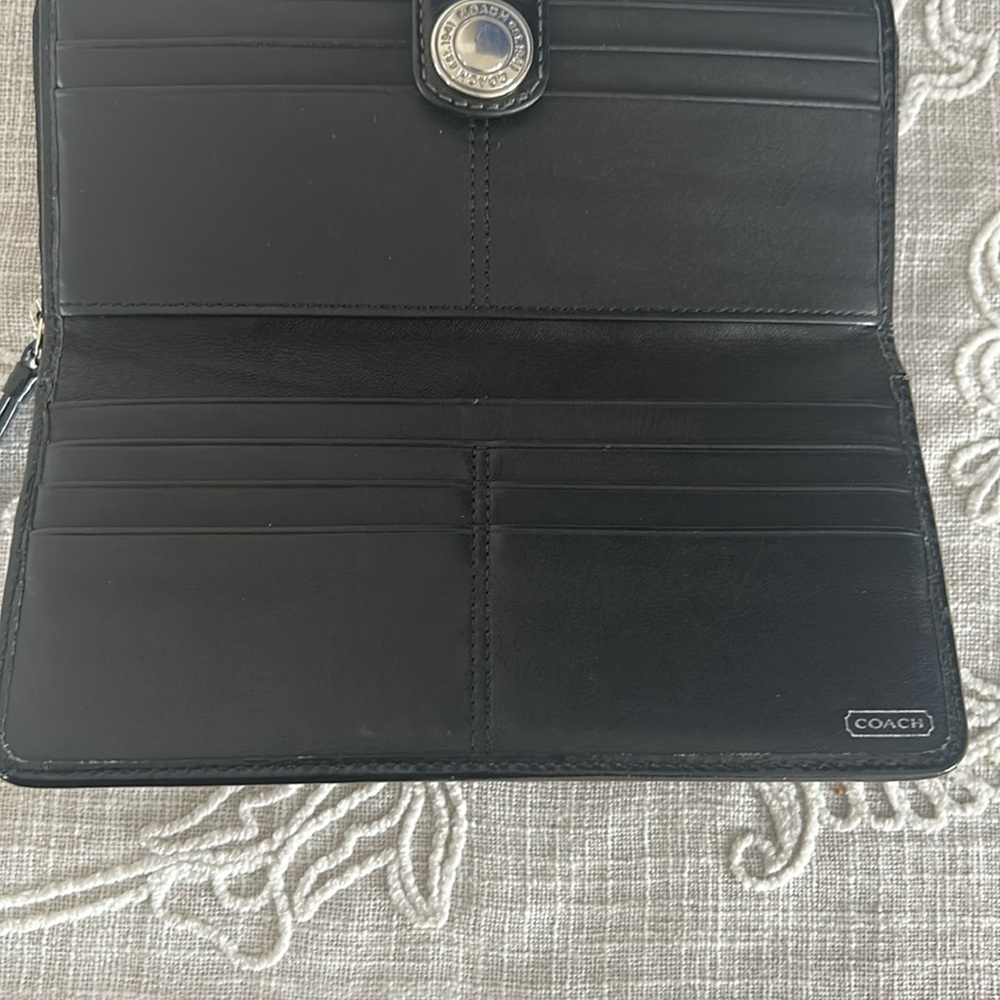 Coach Legacy Signature Stripe Jacquard Accordion Zip Wallet #41631 - Picture 11 of 16